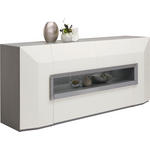 SIDEBOARD Porto  in 200/90/52 cm  - Hellgrau/Schwarz, Design, Holz/Holzwerkstoff (200/90/52cm) - Ambiente