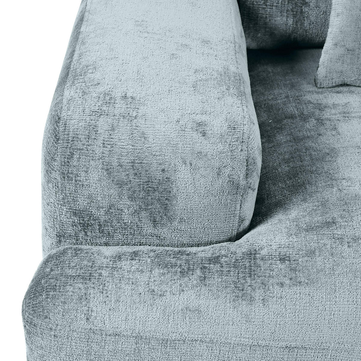 BIGSOFA in Chenille Hellblau  - Schwarz/Hellblau, Konventionell, Kunststoff/Textil (282/73/115cm) - MID.YOU