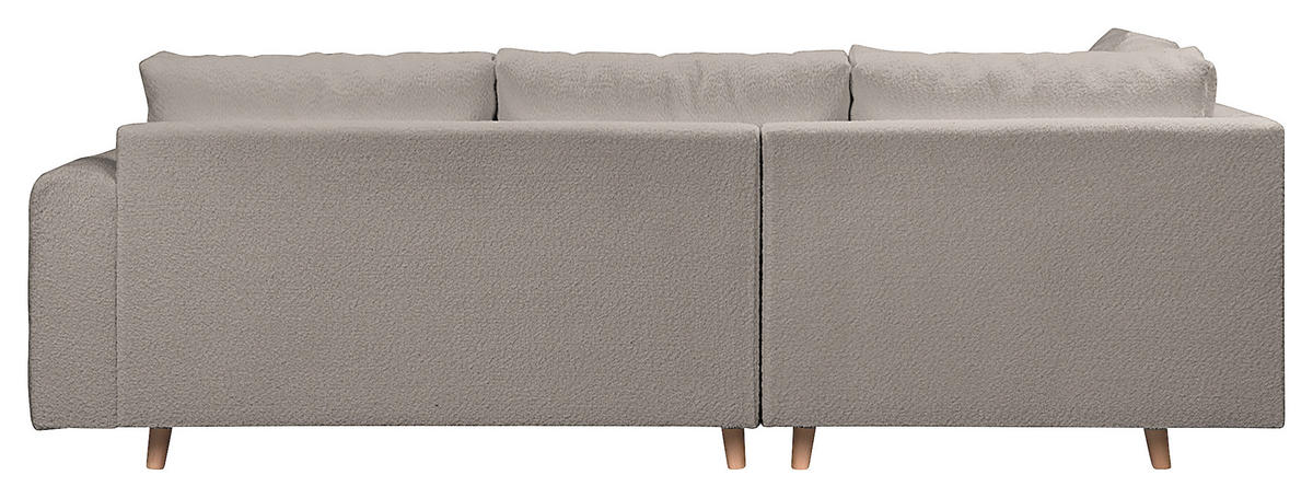 ECKSOFA  in Bouclé Grau  161/231 cm  - Naturfarben/Grau, Design, Holz/Textil (161/231cm) - Livetastic