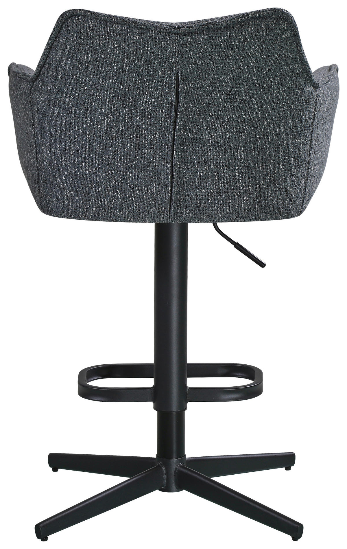 TRESENSESSEL Webstoff Grau, Schwarz Eisen Sitzfläche 360° drehbar, Stoffauswahl  - Schwarz/Grau, Design, Textil/Metall (56/88-108/53cm) - Hom`in