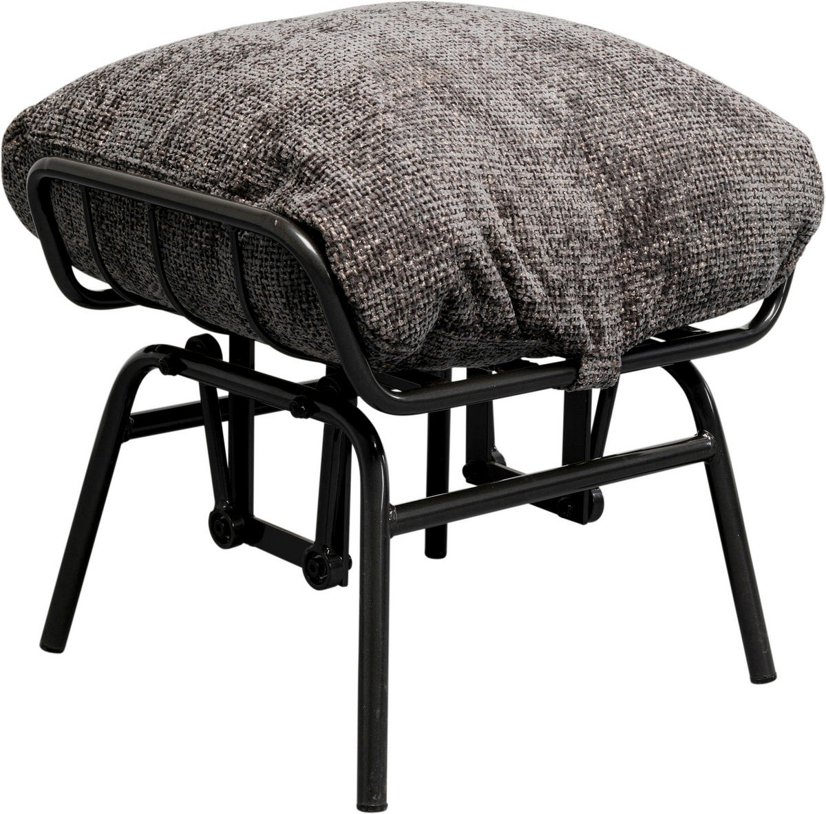 SESSELSET Mikrofaser Hocker    - Schwarz/Grau, Design, Textil/Metall (83/97/106cm) - Kare-Design