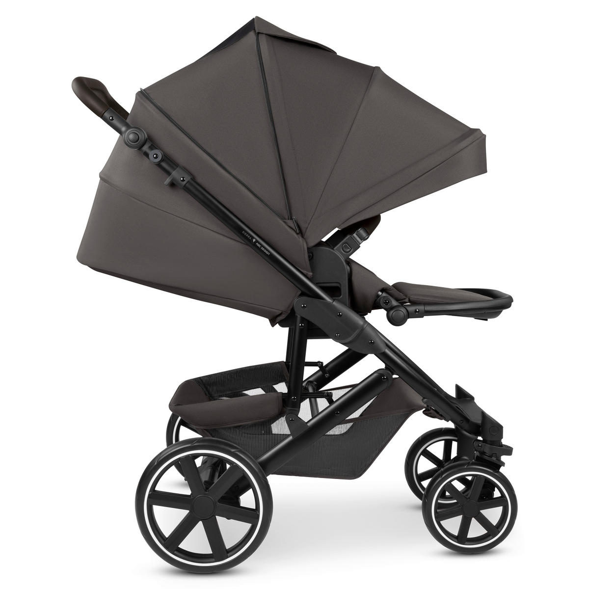 KINDERWAGENSET  Sierra All in One  Nut  - Anthrazit/Graubraun, Basics, Metall (58,5cm) - ABC Design