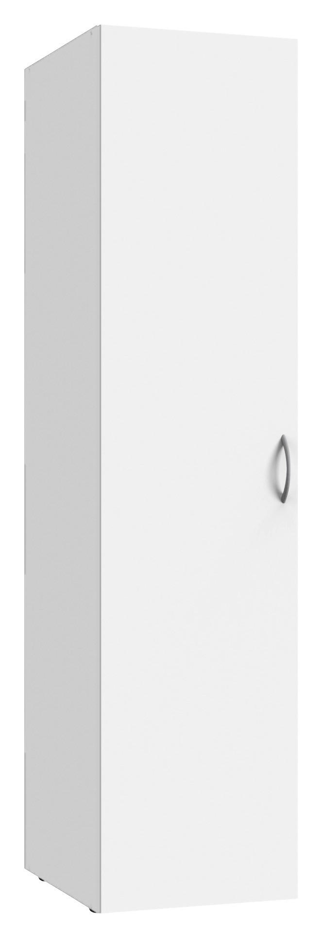 MEHRZWECKSCHRANK 40/185/40 cm  in Weiß  - Alufarben/Weiß, Basics, Holzwerkstoff/Kunststoff (40/185/40cm) - Xora