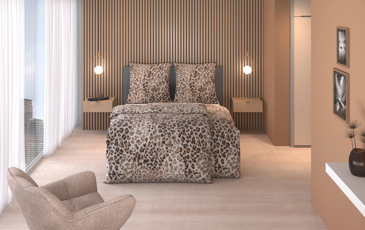 BETTWÄSCHE 2-teilig Flanell 140/200 cm  - Braun, Textil (140/200cm) - Dieter Knoll
