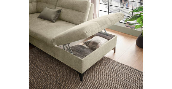 WOHNLANDSCHAFT Beige Webstoff - Beige/Schwarz, KONVENTIONELL, Kunststoff/Textil (170/324/218cm) - Carryhome