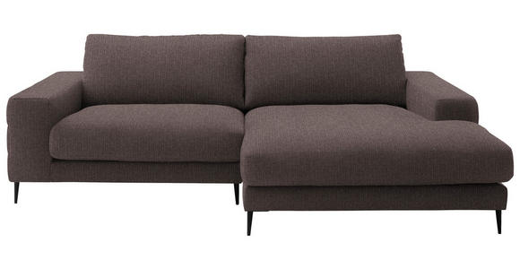 ECKSOFA  in Flachgewebe Hellbraun  253/177 cm  - Hellbraun/Schwarz, Design, Textil/Metall (253/177cm) - Dieter Knoll