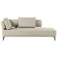 RÉCAMIERE Palio in Flachgewebe Creme  - Creme/Schwarz, Design, Textil/Metall (227/89/101cm) - Dieter Knoll
