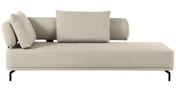 RÉCAMIERE Palio in Flachgewebe Creme  - Creme/Schwarz, Design, Textil/Metall (227/89/101cm) - Dieter Knoll