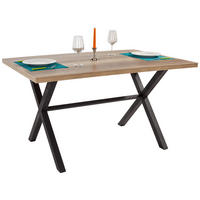 ESSTISCH Wildeiche rechteckig   - Wildeiche/Anthrazit, Trend, Holzwerkstoff/Metall (140/90/75cm) - Carryhome