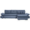 ECKSOFA Webstoff Blau  - Chromfarben/Blau, Design, Kunststoff/Textil (302/187cm) - Carryhome