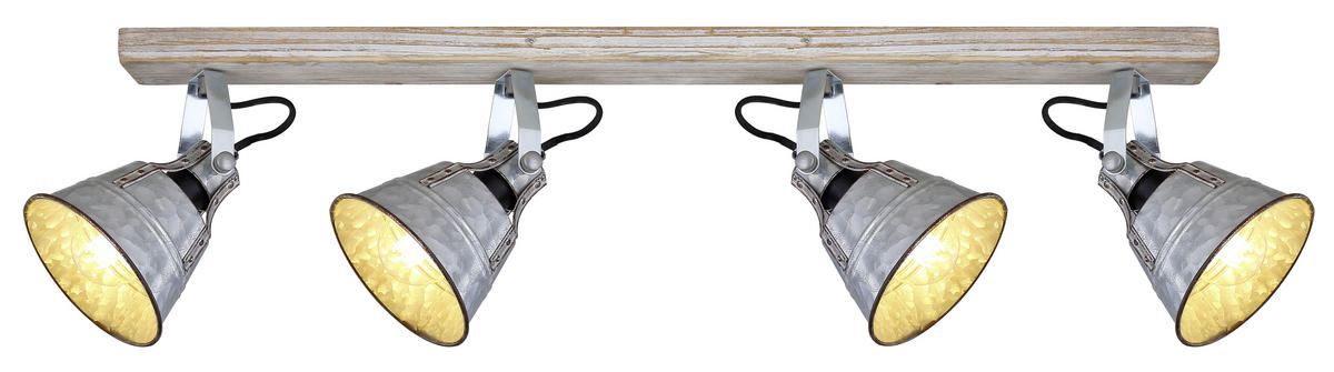 STRAHLER GÜNTHER 82/17,5/24 cm   - Zinkfarben/Weiß, LIFESTYLE, Holz/Metall (82/17,5/24cm) - Globo
