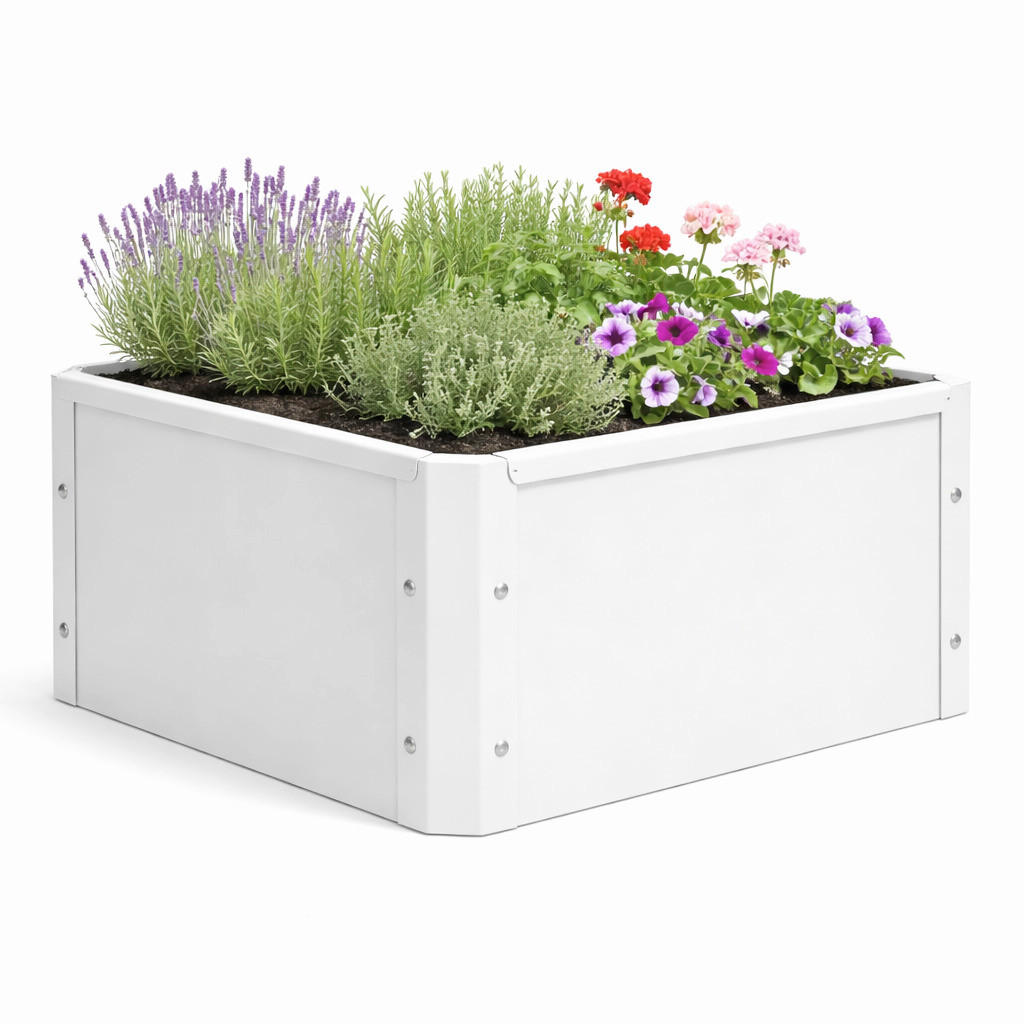 HOCHBEET - Weiss, Modern, Metall (50/30/40cm)