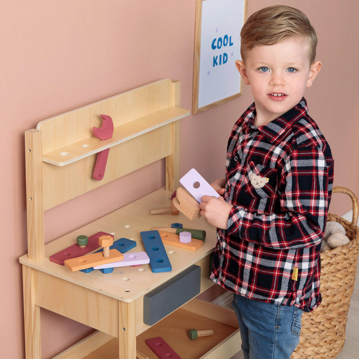 KINDERWERKBANK SORBUS  - Naturfarben, Basics, Holz/Holzwerkstoff (55/34/80cm) - MUSTERKIND