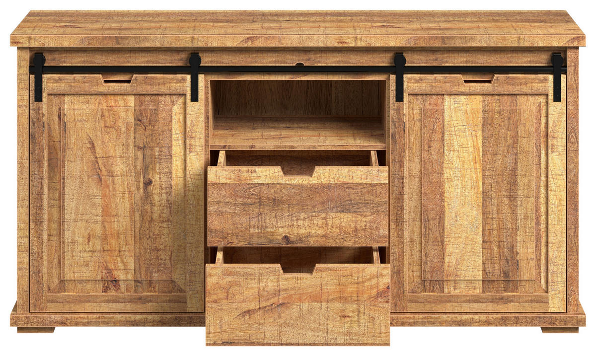 SIDEBOARD INDIGO 158/83/45 cm 2 Schublade(n)  - Honig, Konventionell, Holz/Metall (158/83/45cm) - MID.YOU