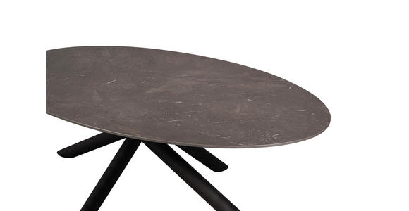 COUCHTISCH 130/75/42 cm oval Schwarz, Dunkelbraun - Dunkelbraun/Schwarz, Design, Keramik/Metall (130/75/42cm) - Novel