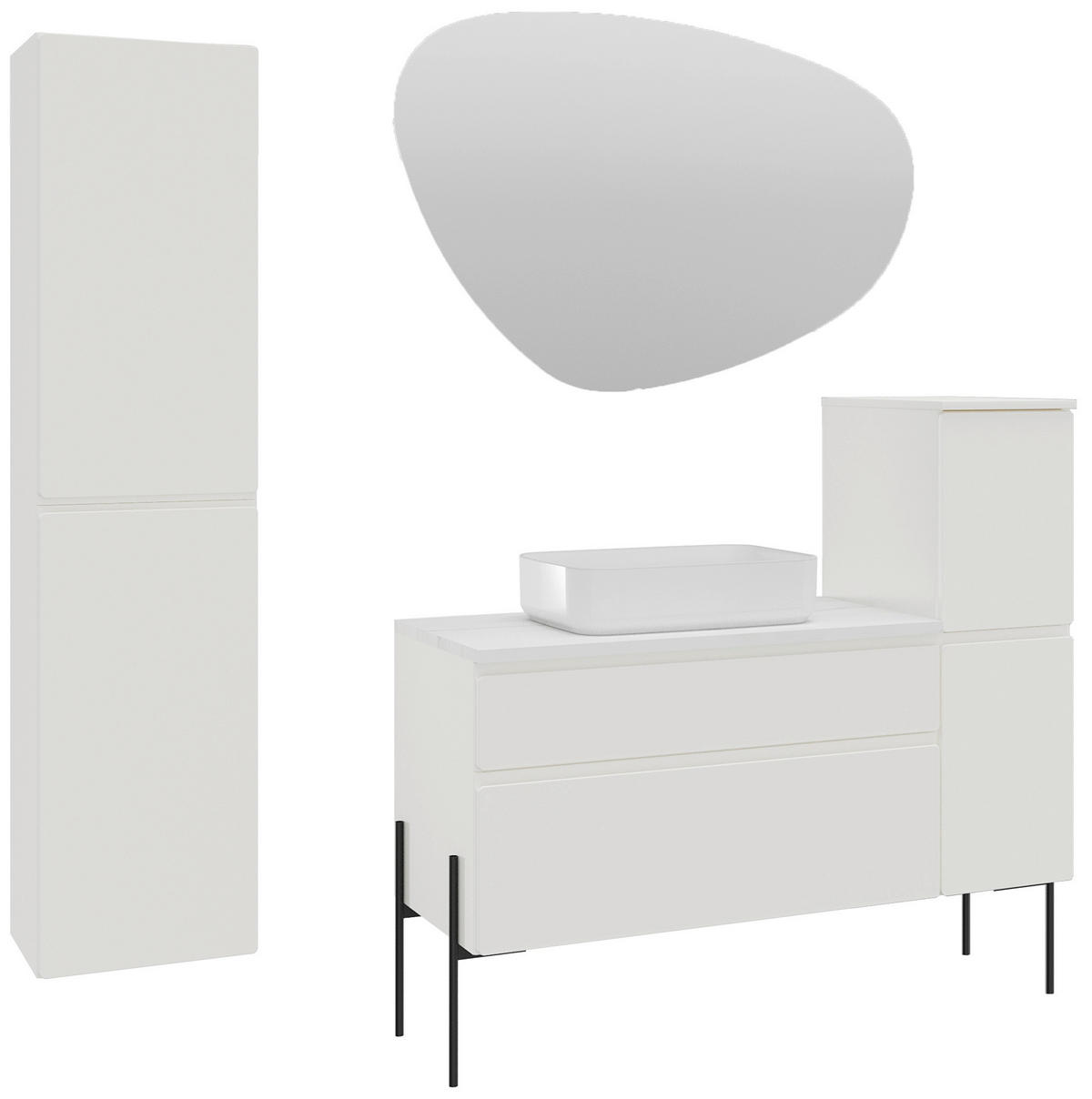MIDISCHRANK 31/90/47 cm  - Weiß, MODERN, Holzwerkstoff (31/90/47cm) - Welnova