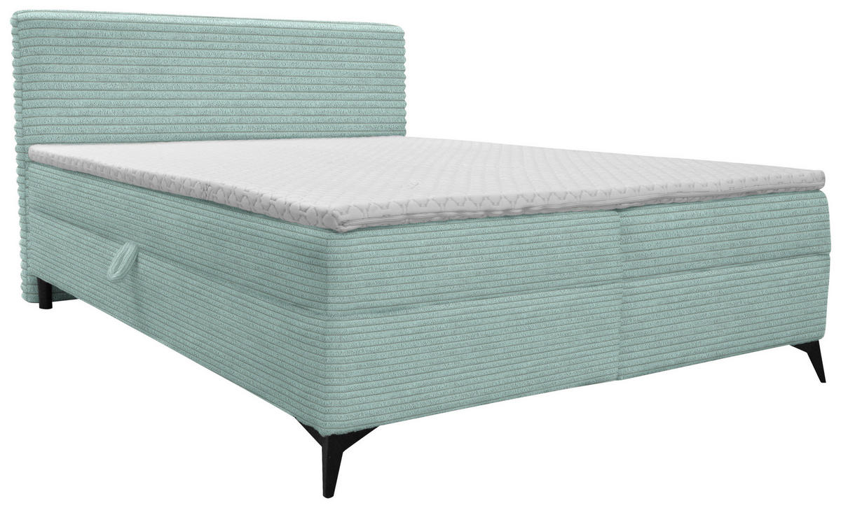 BOXBETT 180/200 cm  in Mintgrün  - Schwarz/Mintgrün, Design, Holz/Holzwerkstoff (180/200cm) - Xora