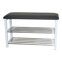 SCHUHBANK  in 80/50/30 cm  - Schwarz/Weiß, Design, Textil/Metall (80/50/30cm) - MID.YOU