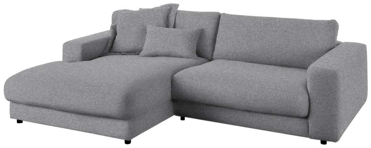 ECKSOFA in Flachgewebe Grau  - Schwarz/Grau, Design, Kunststoff/Textil (190/270cm) - Lomoco