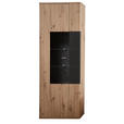 VITRINE  in Graphitfarben, Eiche Artisan - Graphitfarben/Eiche Artisan, KONVENTIONELL, Glas/Holzwerkstoff (70/200/38cm) - Xora