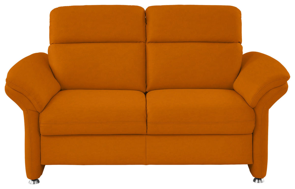 2-SITZER-SOFA in Echtleder Orange  - Alufarben/Orange, KONVENTIONELL, Leder/Metall (170/96/92cm) - Beldomo Premium