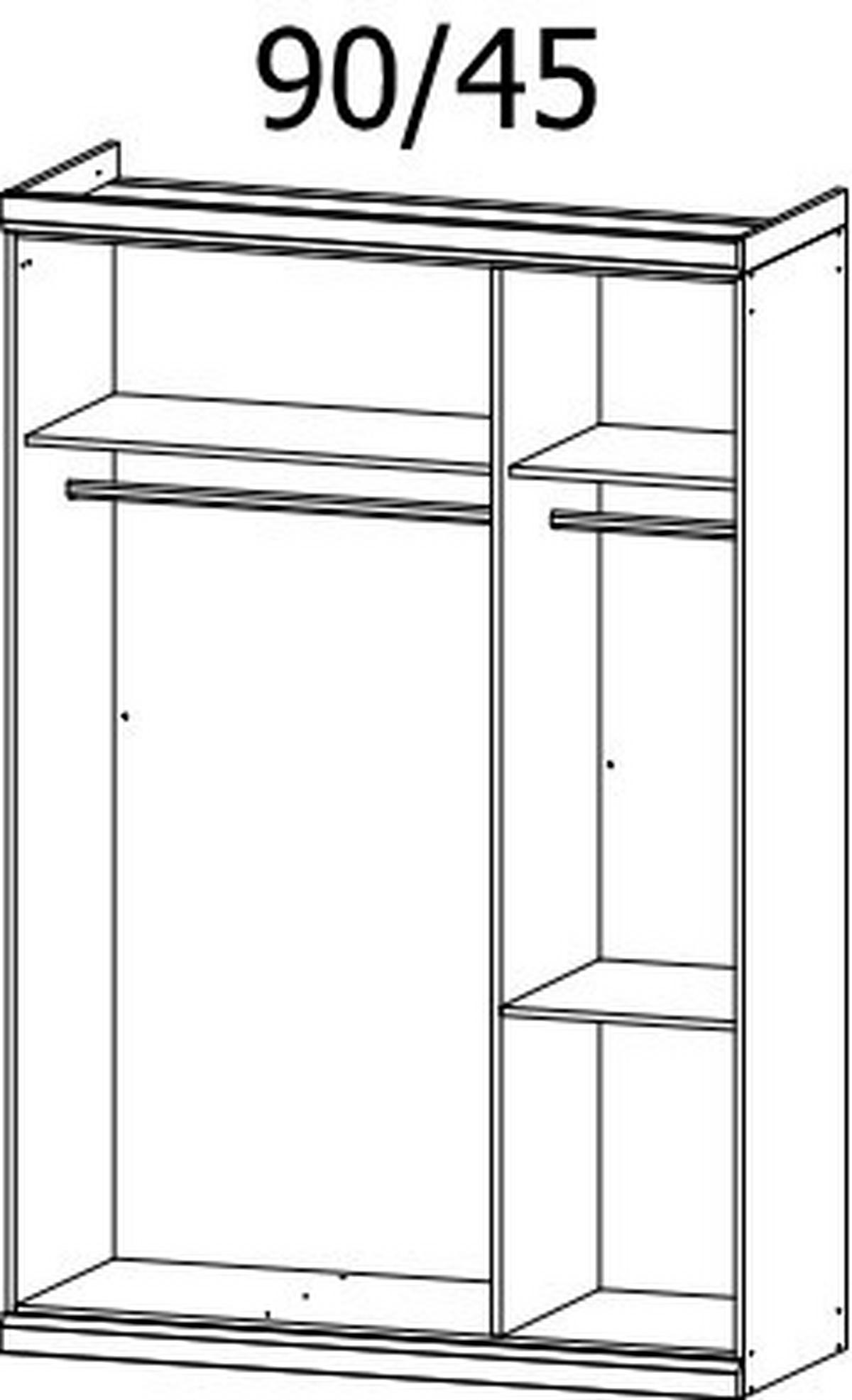 KLEIDERSCHRANK in Dunkelgrau  - Dunkelgrau, Basics, Holzwerkstoff (136/203/56cm) - Boxxx