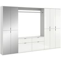 GARDEROBE 4-teilig  in 273/193/34 cm  - Weiß Hochglanz, MODERN, Glas/Holzwerkstoff (273/193/34cm) - MID.YOU