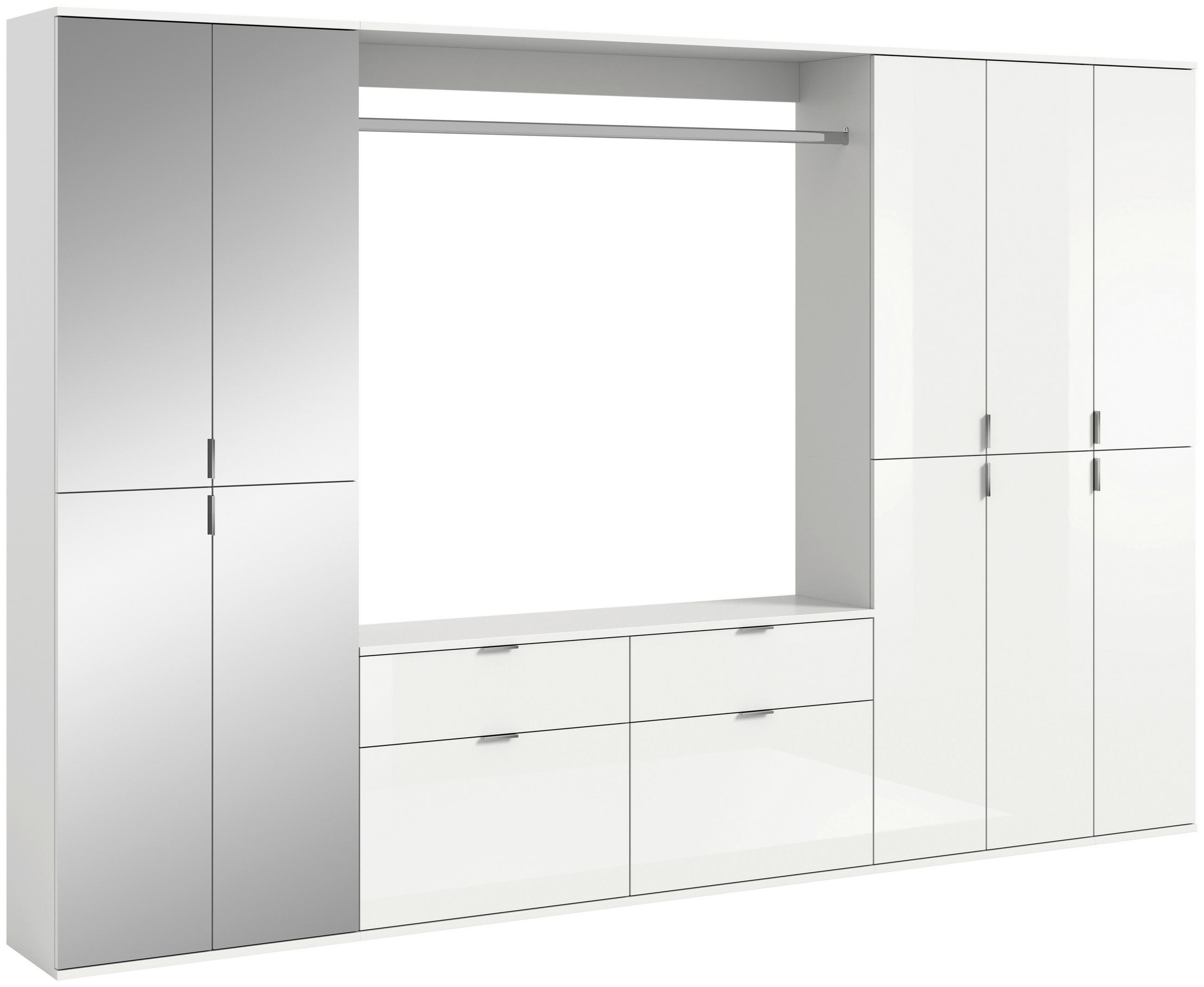 HALLMÖBEL 4 delar i 273/193/34 cm vit högglans 193/273/34 cm
