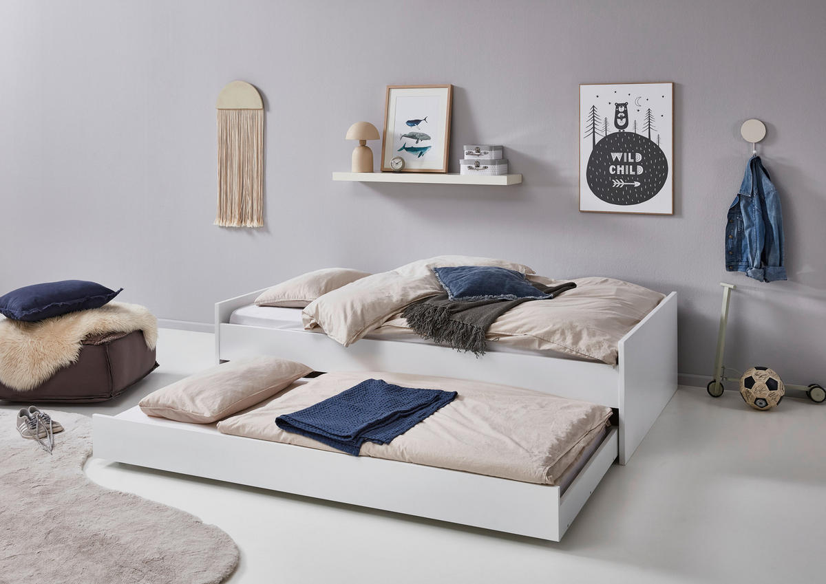 BETTKASTEN Weiß  - Weiß, LIFESTYLE, Holzwerkstoff/Kunststoff (94/20/199cm) - Stylife