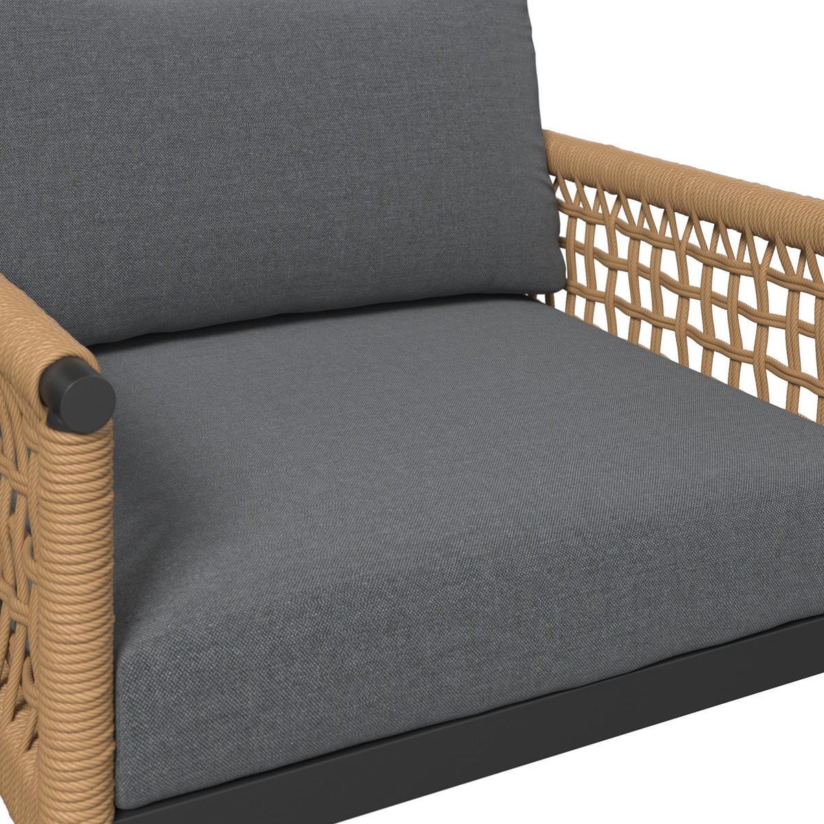 LOUNGEGARNITUR Eisen  - Anthrazit/Naturfarben, MODERN, Kunststoff/Textil (167/67/76cm) - Ambia Garden