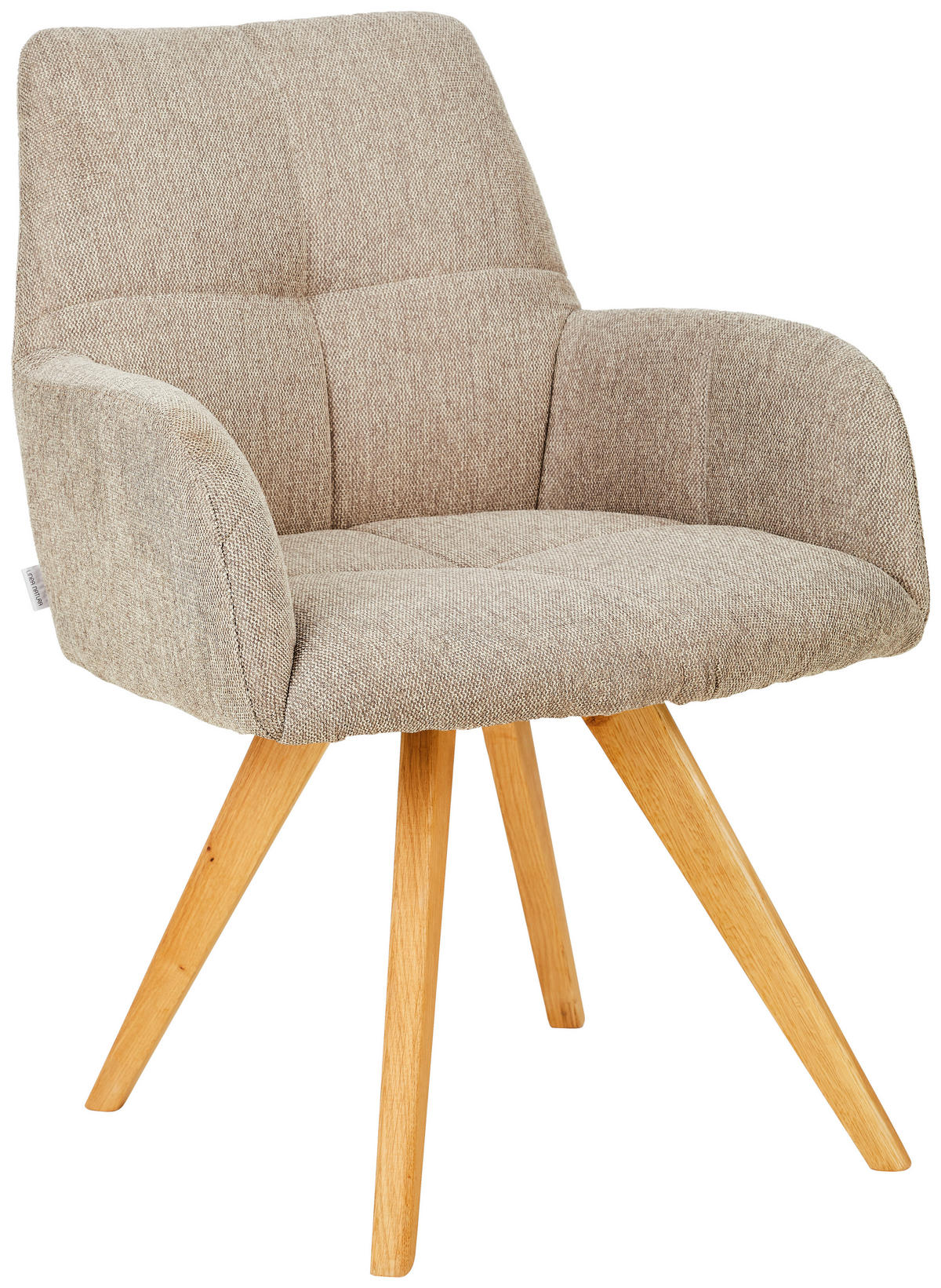 ŽIDLE S PODRUČKAMI, tkaná látka, šedohnědá - barvy dubu/šedohnědá, Konvenční, dřevo/textil (62/87,5/68,5cm) - Linea Natura