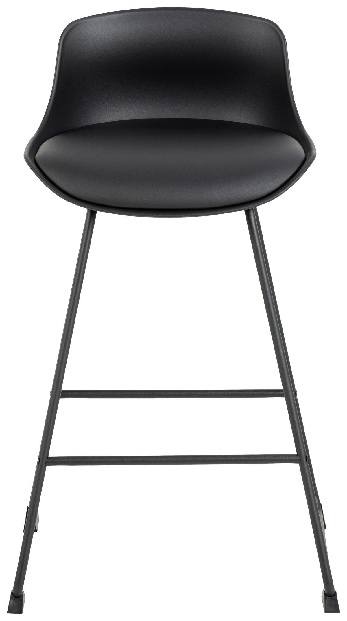 BARHOCKER Lederlook (vegan) Schwarz  - Schwarz, MODERN, Textil/Metall (50/84/49cm) - MID.YOU