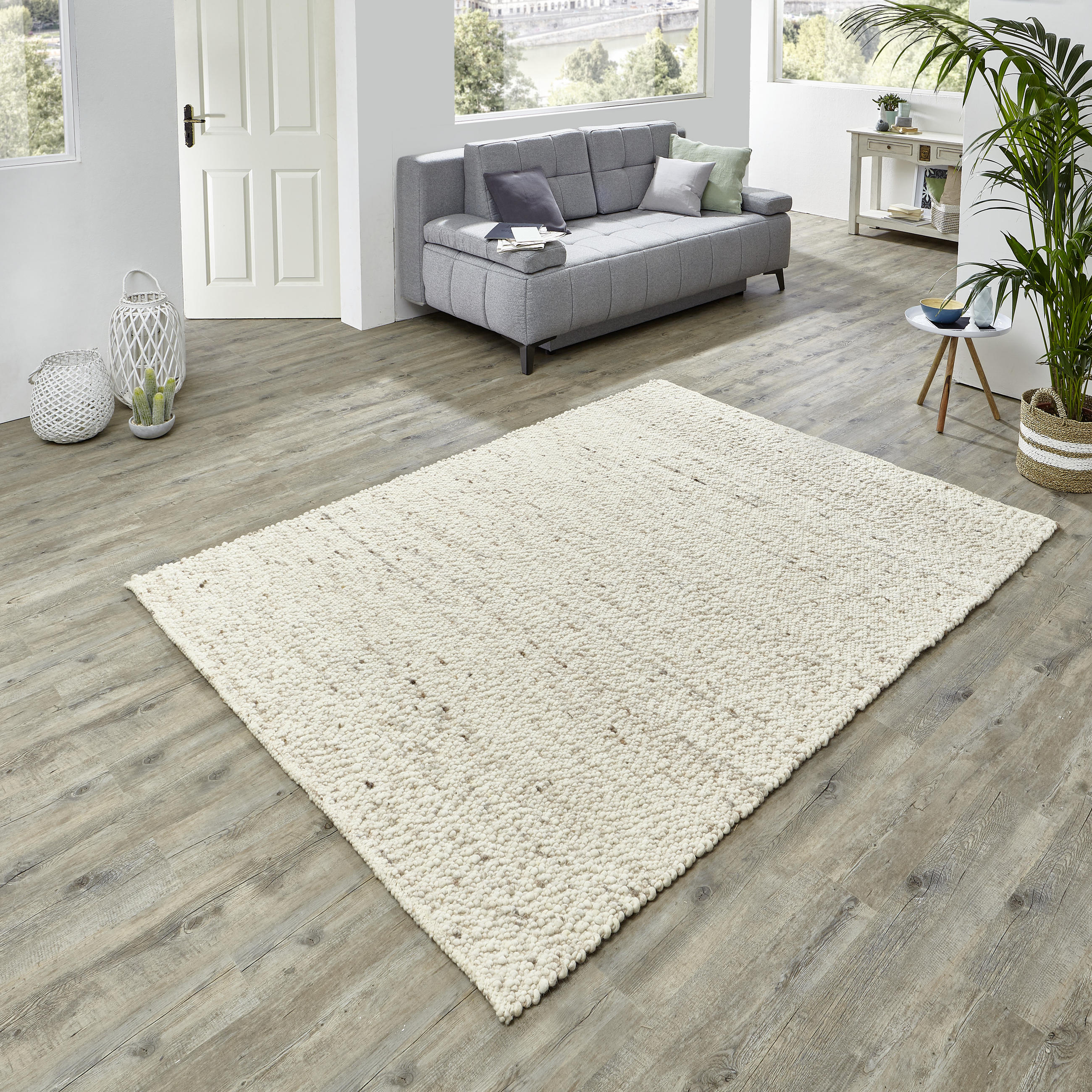 HANDWEBTEPPICH 200/290 cm Weiß  - Weiß, Basics, Textil (200/290cm) - Linea Natura