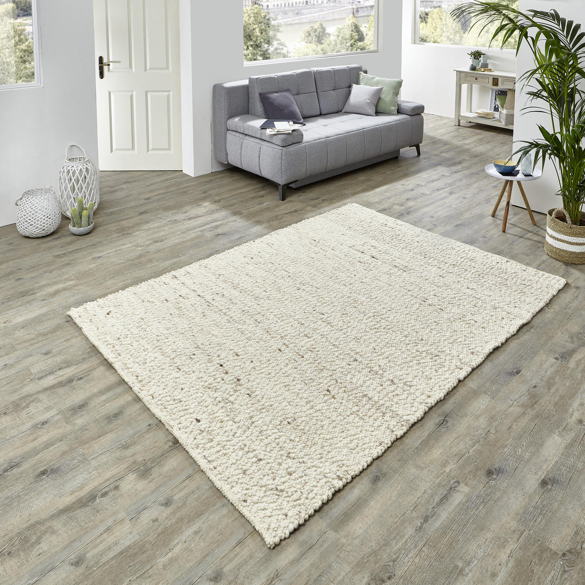 HANDWEBTEPPICH 200/290 cm Weiß  - Weiß, Basics, Textil (200/290cm) - Linea Natura