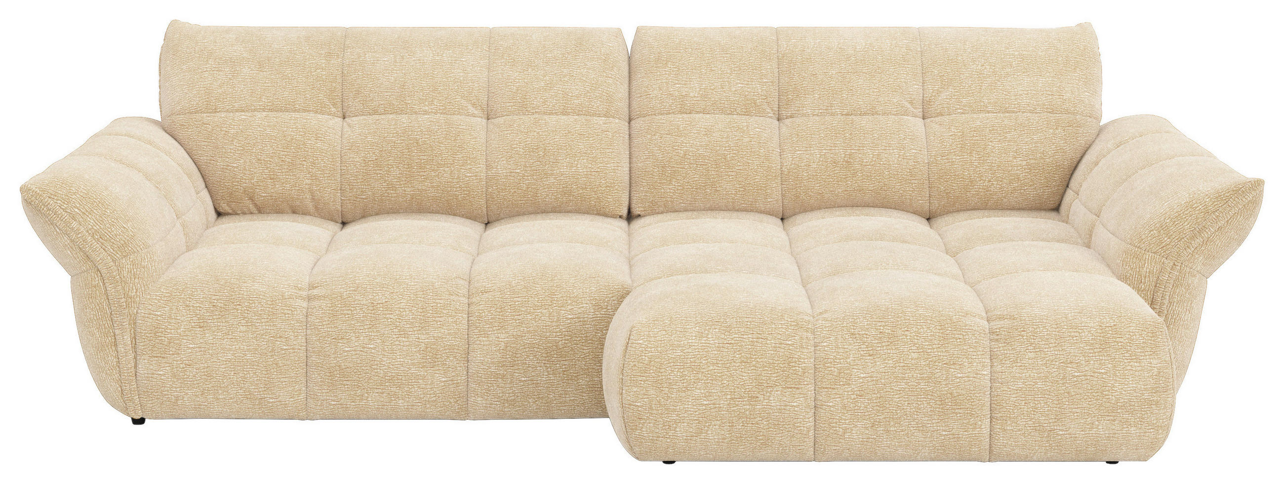 SAROKKANAPÉ textil krémszínű  - krémszínű/fekete, Design, műanyag/textil (312/177cm) - Welnova