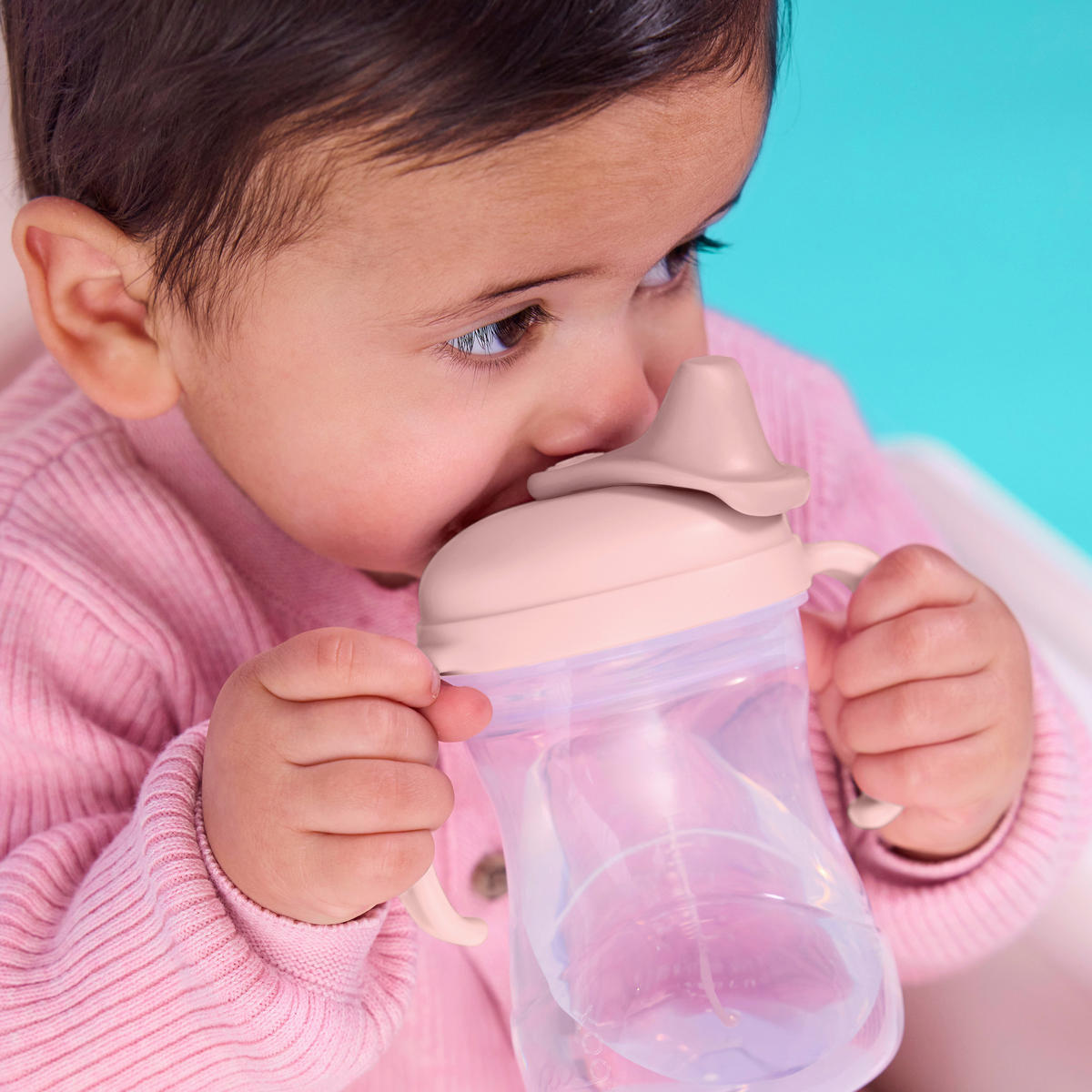 TRINKLERNBECHER-SET - Hellrosa, Basics, Kunststoff (12/14/7cm)