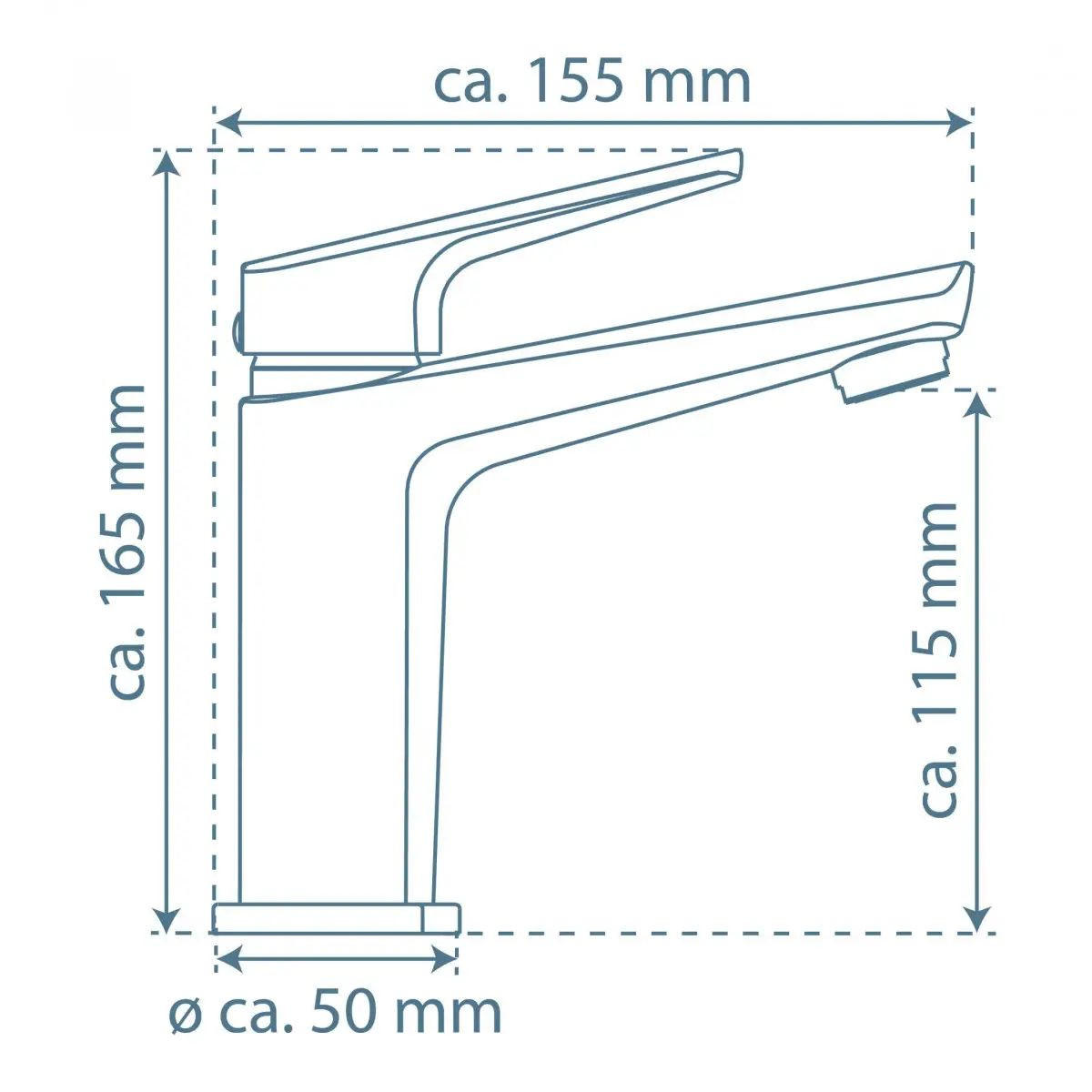 WASCHTISCHARMATUR 34016  - Schwarz, Basics, Metall (9/16,3/15,7cm) - Schütte