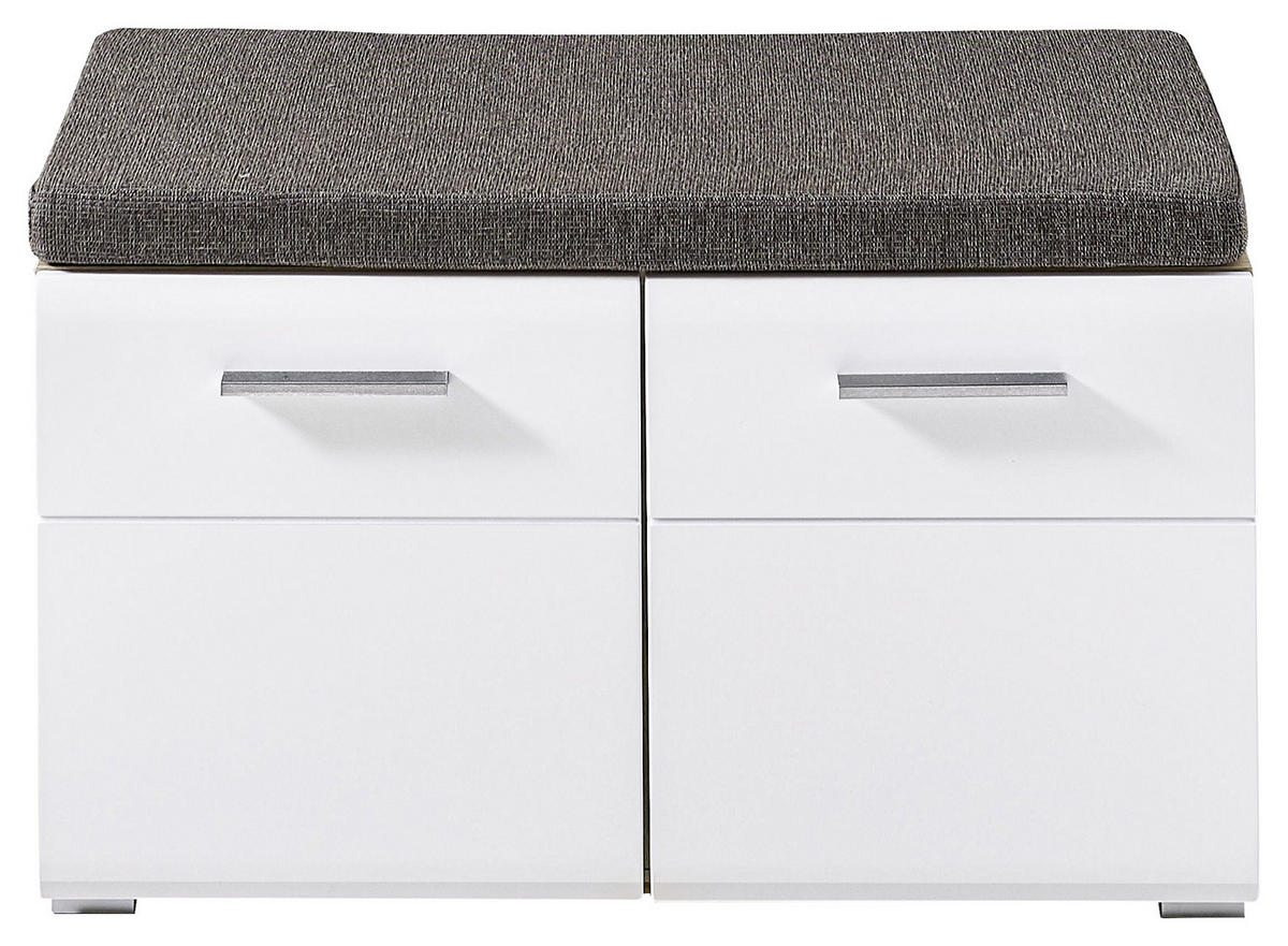 GARDEROBENBANK 80/48/37 cm  - Weiss/Eichefarben, Konventionell, Holzwerkstoff/Kunststoff (80/48/37cm) - Voleo