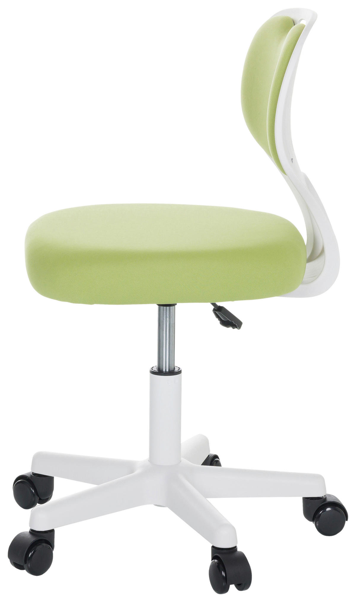 MLADINSKI VRTLJIVI STOL umetna masa, tekstil zelena, bela  - zelena/bela, Basics, umetna masa/tekstil (52/73/52cm) - MID.YOU