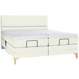BOXSPRINGBETT 180/200 cm  in Weiß  - Eichefarben/Weiß, KONVENTIONELL, Holz/Textil (180/200cm) - Voleo