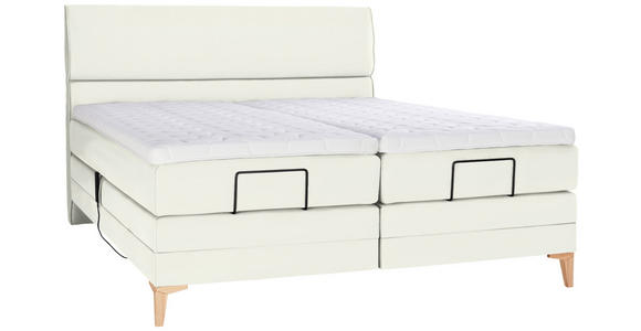 BOXSPRINGBETT 180/200 cm in Weiß - Eichefarben/Weiß, KONVENTIONELL, Holz/Textil (180/200cm) - Voleo