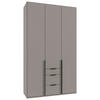 DREHTÜRENSCHRANK  in Grau, Sahara  - Schwarz/Grau, MODERN, Holzwerkstoff/Metall (135/236/58cm) - MID.YOU