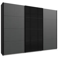 GARDEROB MED SKJUTDÖRRAR 270/210/65 cm,  i grafitfärgad, svart, 3 dörrar  - grafitfärgad/svart, Design, metall/trämaterial (270/210/65cm) - Carryhome