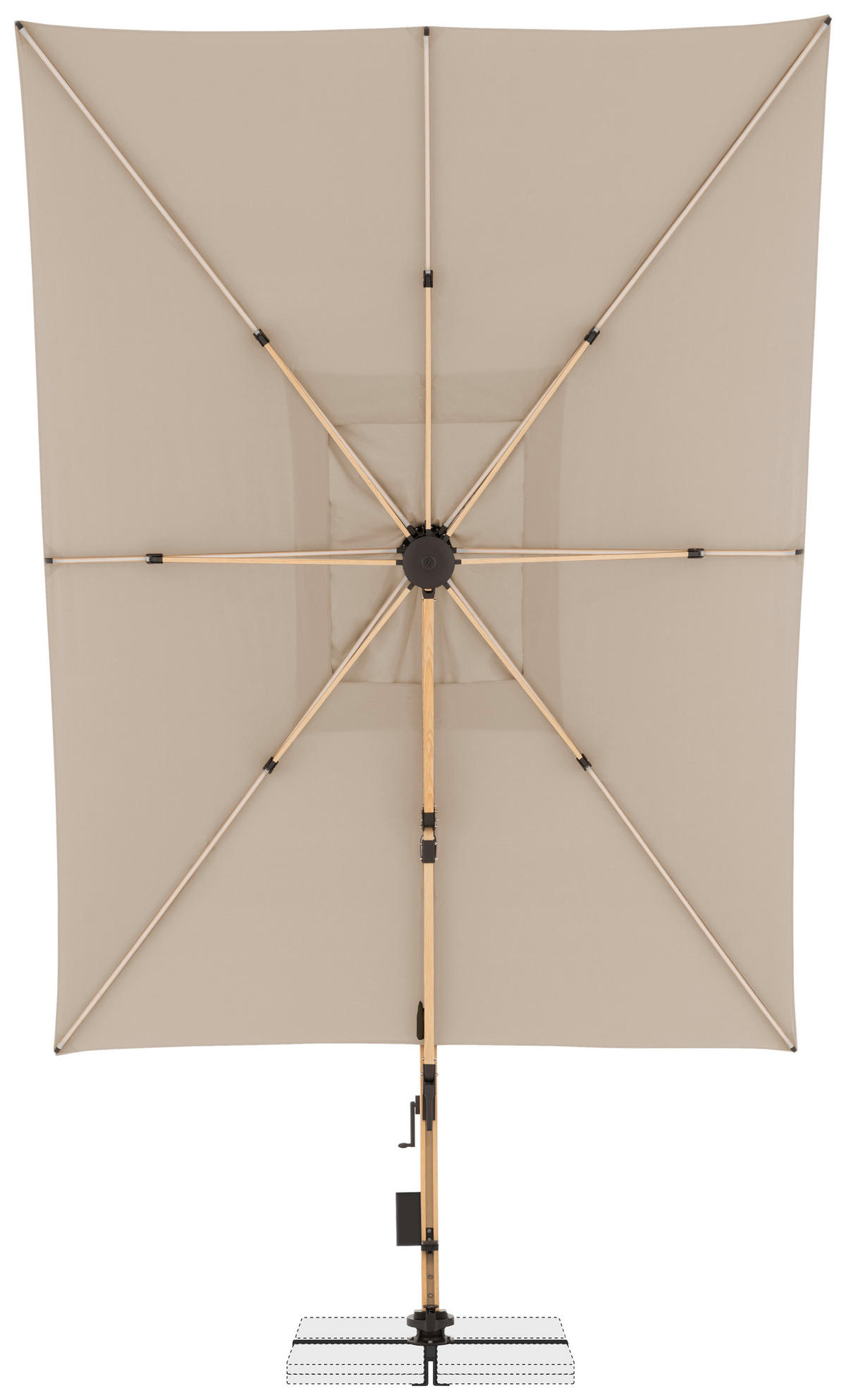 AMPELSCHIRM 400x300 cm  - Eichefarben/Naturfarben, Basics, Textil/Metall (400/300cm) - Doppler