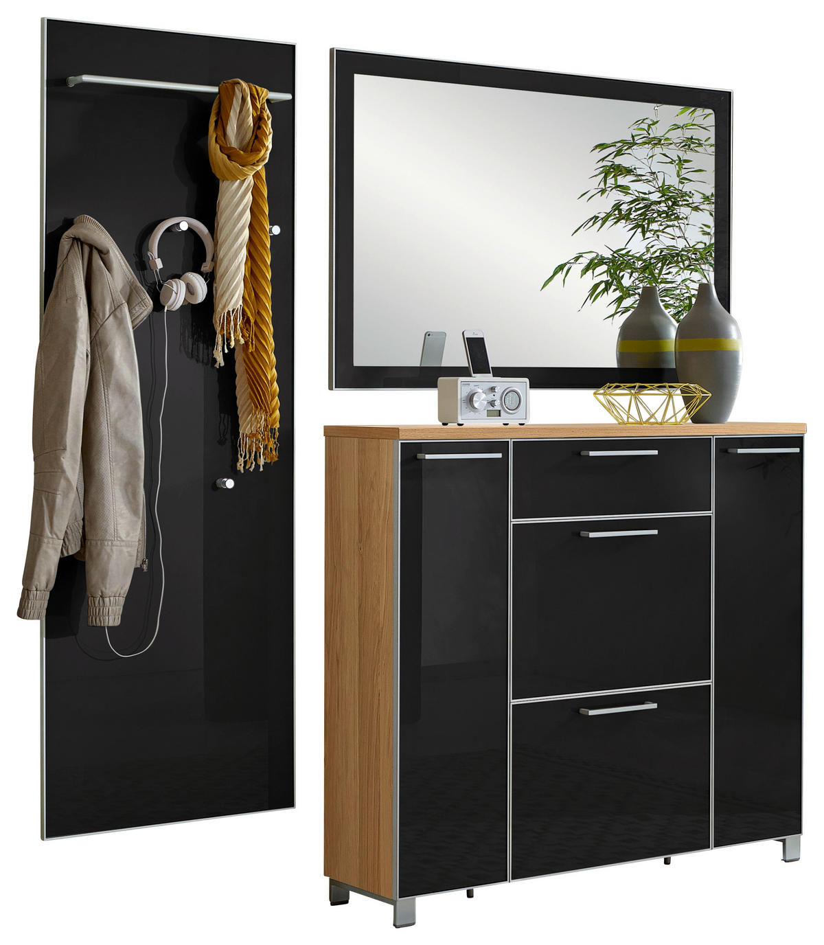 GARDEROBE 190/195/31 cm Anthrazit, Eichefarben