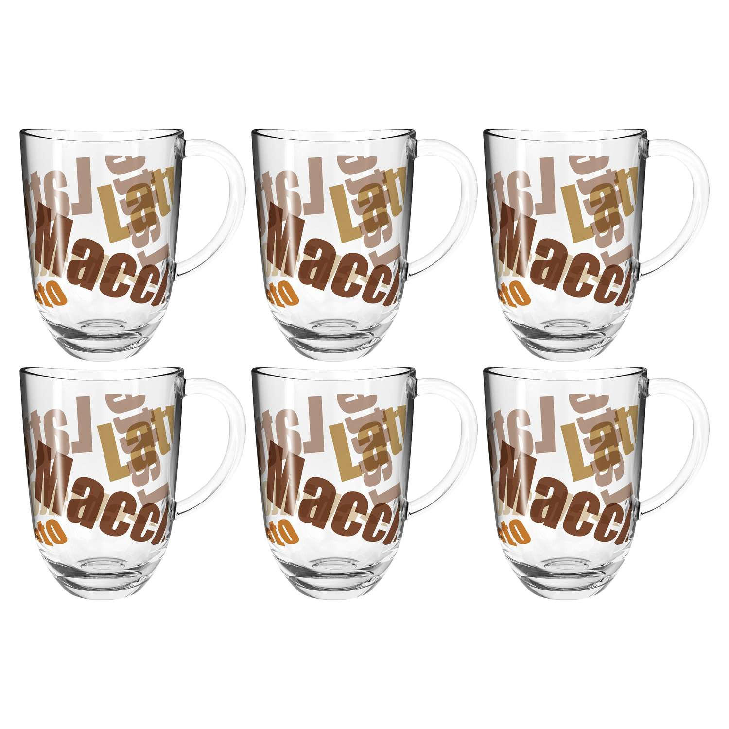 GLÄSERSET Napoli 6-teilig  - Transparent/Beige, KONVENTIONELL, Glas (380ml) - Leonardo