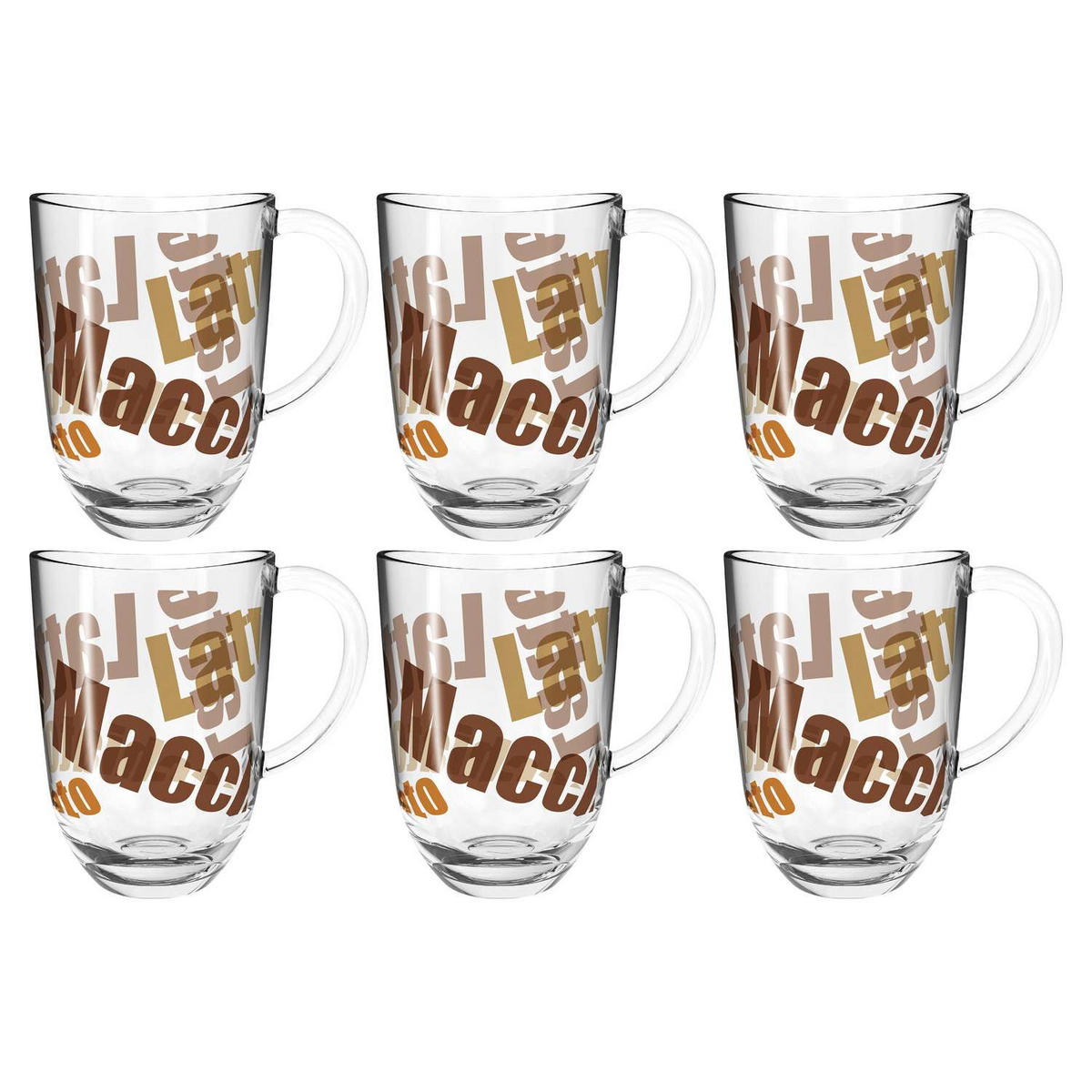 GLÄSERSET Napoli 6-teilig  - Transparent/Beige, KONVENTIONELL, Glas (380ml) - Leonardo