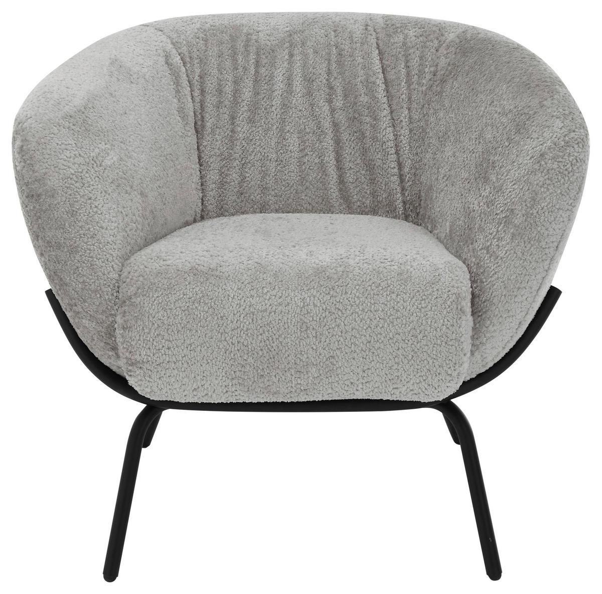 COCKTAILSESSEL - Hellgrau/Schwarz, Design, Textil/Metall (79/71/74cm) - Lomoco