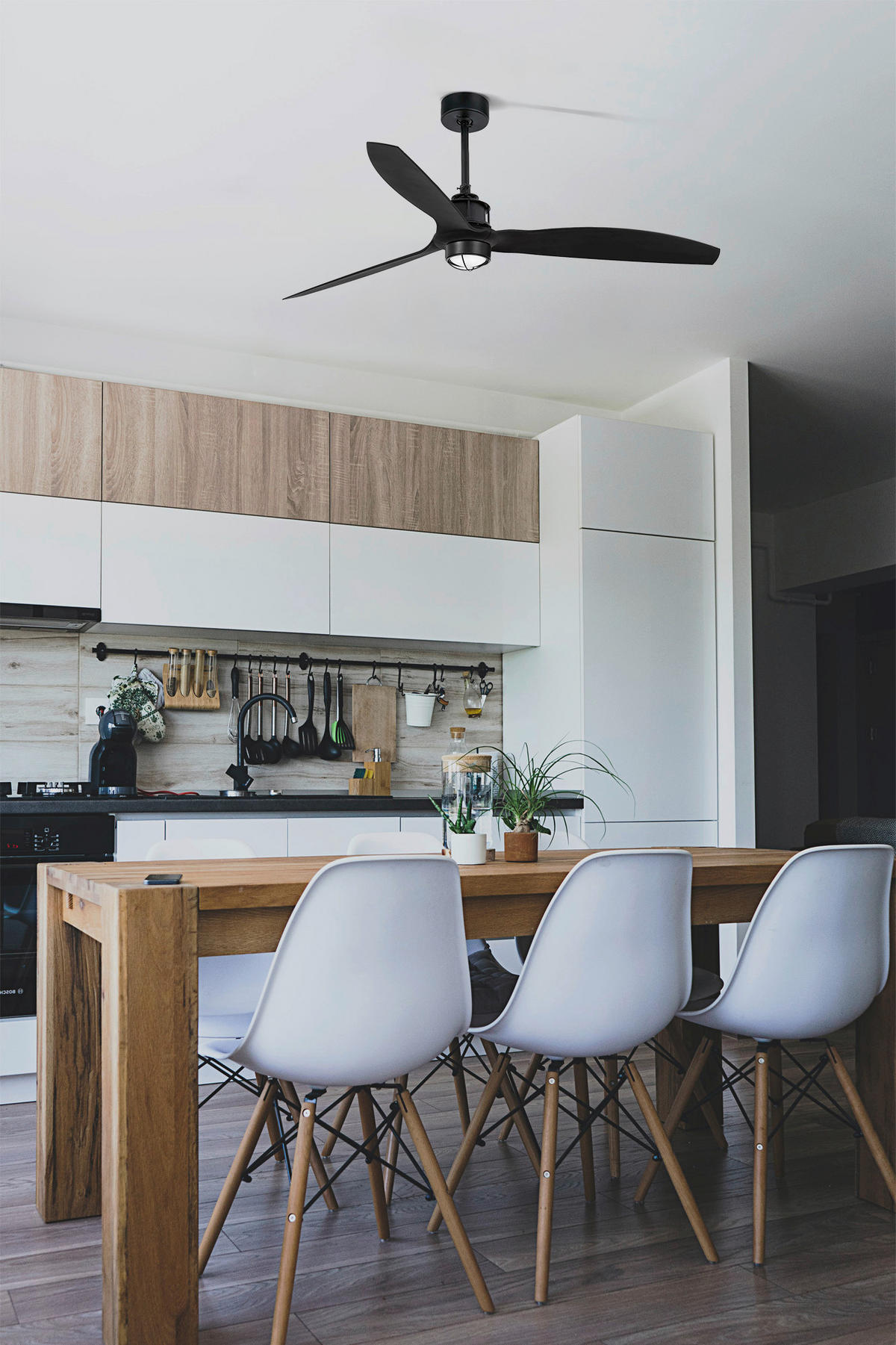 Ventilator mit Beleuchtung CONILLAS 128/67.4 cm   - Schwarz, Basics, Kunststoff/Metall (128/67.4cm)