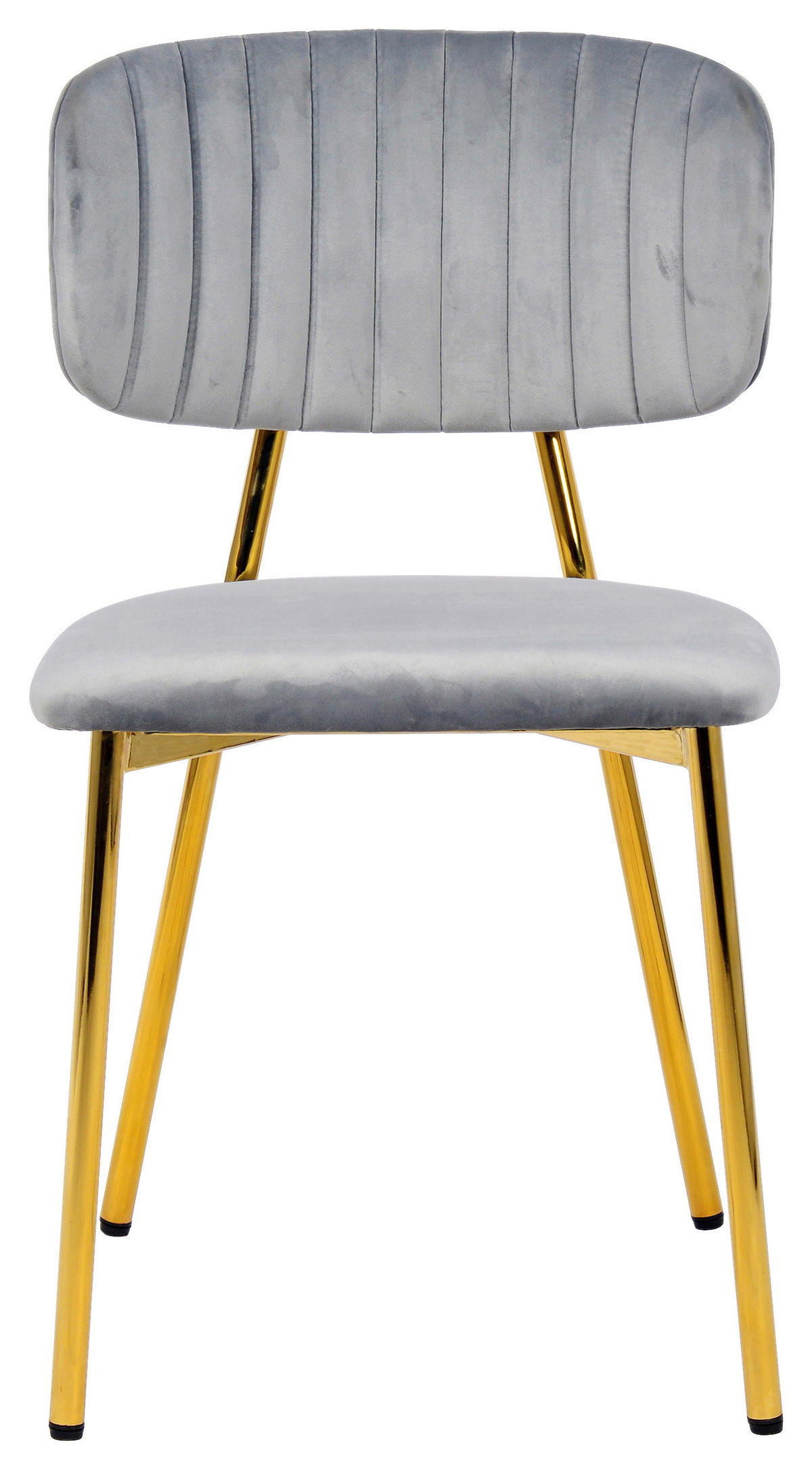 STUHL-SET 2 Stück  in Eisen  - Goldfarben/Grau, Design, Kunststoff/Metall (47/80/51cm) - Kayoom